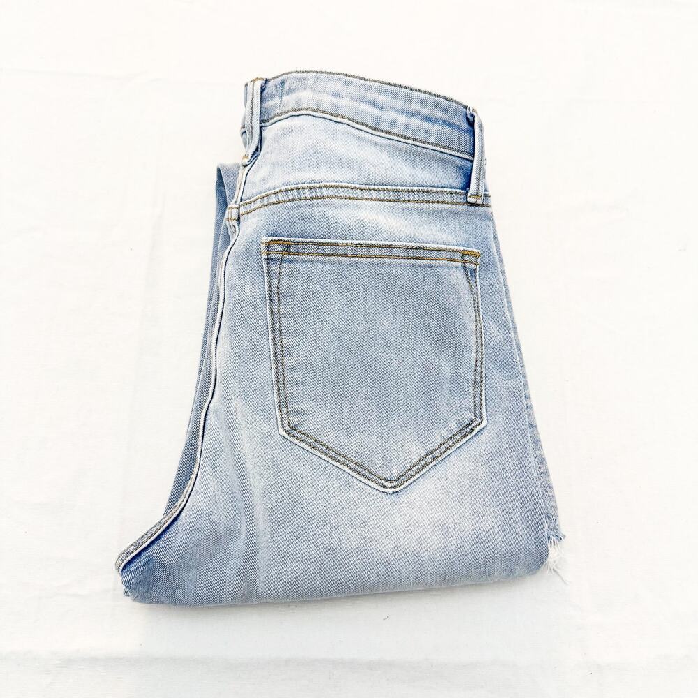 Driftwood Royce Light Wash Raw Hem Zip Fly Denim Jeans Size 24 x 27